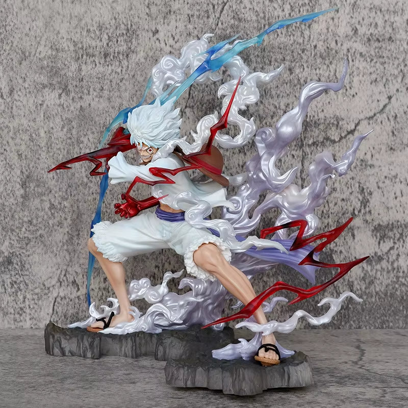 25Cm One Piece Raiden Five Gear Nica Lightning Luffy Action Figure Model Statue Doll Toys Collection Decoration Model Toys Gift
