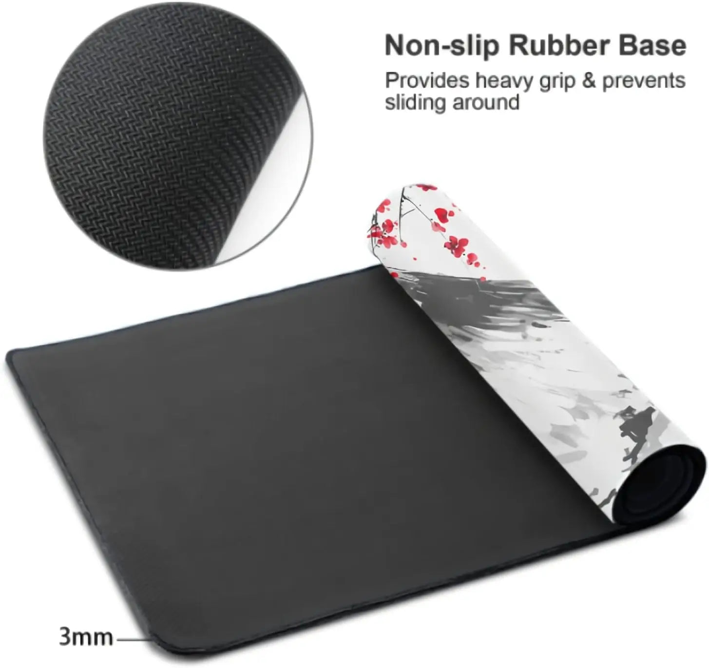 Hot Selling Japanese Sakura Customised Large Size Super Non-Slip Rubber Mouse Pad