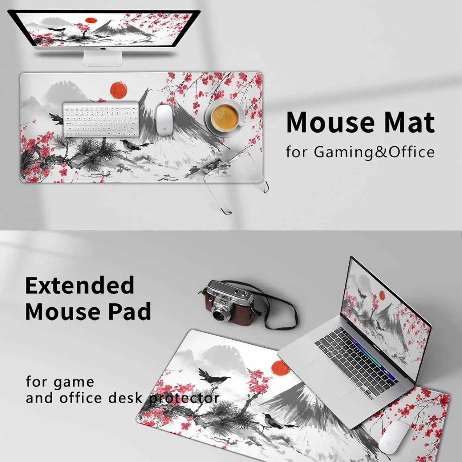 Hot Selling Japanese Sakura Customised Large Size Super Non-Slip Rubber Mouse Pad