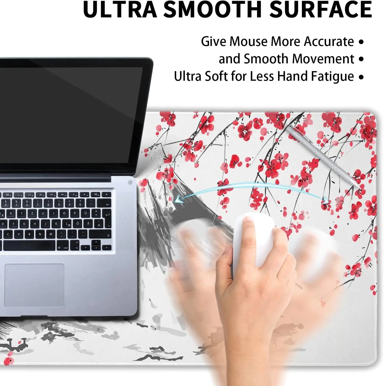 Hot Selling Japanese Sakura Customised Large Size Super Non-Slip Rubber Mouse Pad