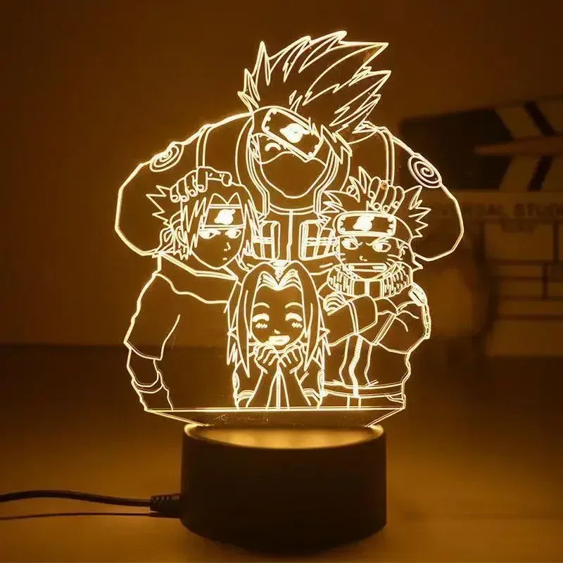 Naruto Anime Action Figures Night Light Manga Boruto Itachi Akatsuki Bedroom Lamp Children Uzumaki Namikaze Minato Gift Toys