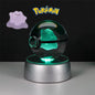 Pokemon 3D Crystal Ball Figure Toys Pokeball Mimikyu Bulbasaur Umbreon Pikachu Gengar Sprigatito Model with Led Light Base Dolls