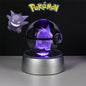 Pokemon 3D Crystal Ball Figure Toys Pokeball Mimikyu Bulbasaur Umbreon Pikachu Gengar Sprigatito Model with Led Light Base Dolls
