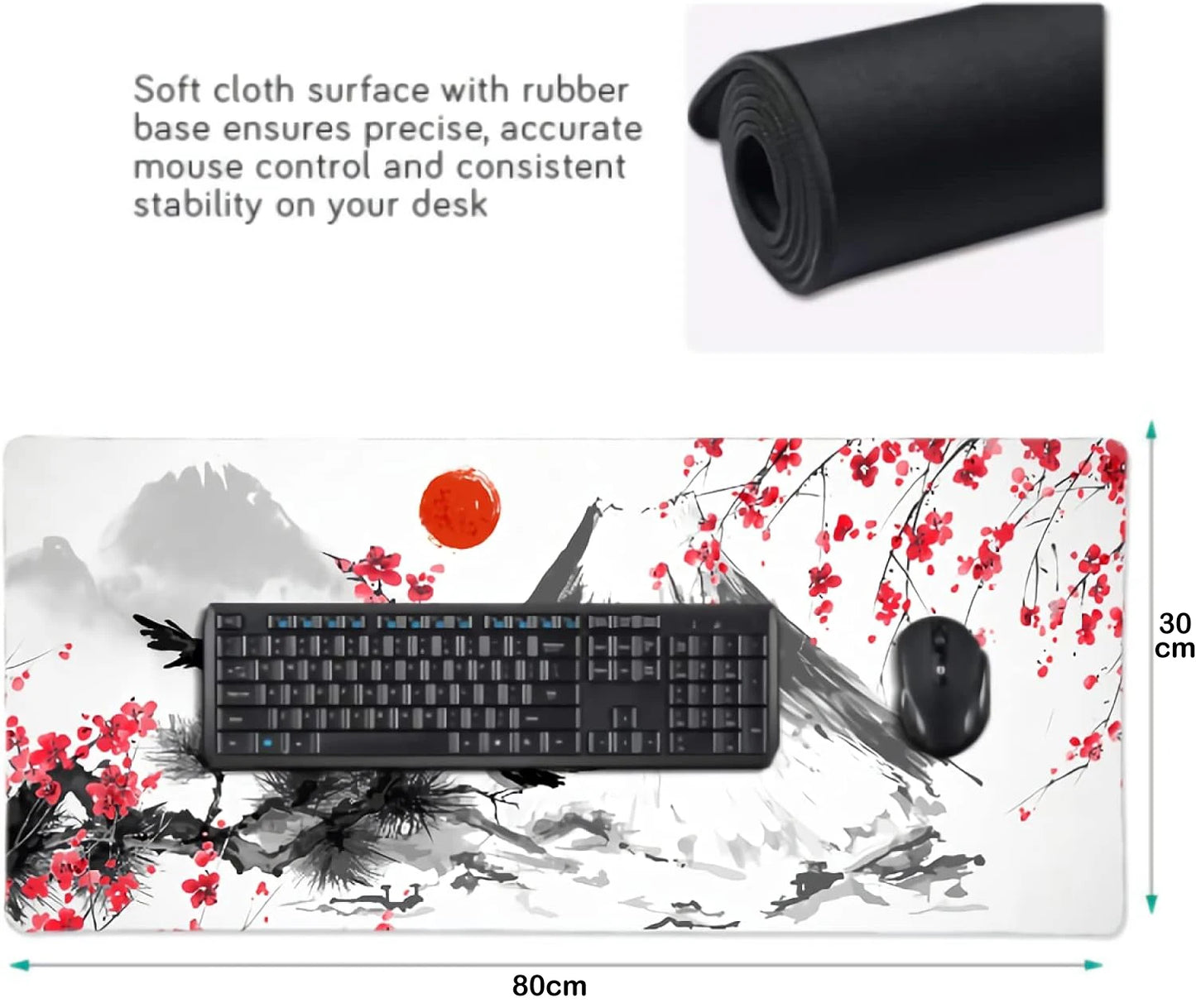 Hot Selling Japanese Sakura Customised Large Size Super Non-Slip Rubber Mouse Pad