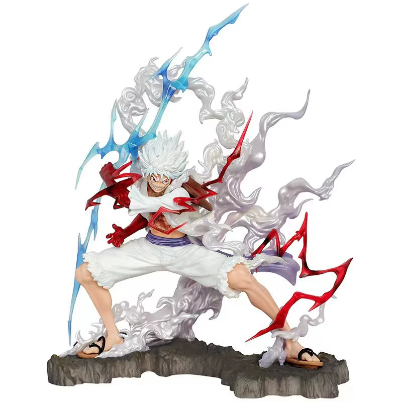 25Cm One Piece Raiden Five Gear Nica Lightning Luffy Action Figure Model Statue Doll Toys Collection Decoration Model Toys Gift