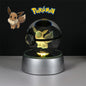 Pokemon 3D Crystal Ball Figure Toys Pokeball Mimikyu Bulbasaur Umbreon Pikachu Gengar Sprigatito Model with Led Light Base Dolls