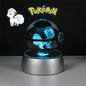 Pokemon 3D Crystal Ball Figure Toys Pokeball Mimikyu Bulbasaur Umbreon Pikachu Gengar Sprigatito Model with Led Light Base Dolls