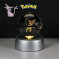 Pokemon 3D Crystal Ball Figure Toys Pokeball Mimikyu Bulbasaur Umbreon Pikachu Gengar Sprigatito Model with Led Light Base Dolls