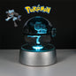 Pokemon 3D Crystal Ball Figure Toys Pokeball Mimikyu Bulbasaur Umbreon Pikachu Gengar Sprigatito Model with Led Light Base Dolls