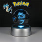 Pokemon 3D Crystal Ball Figure Toys Pokeball Mimikyu Bulbasaur Umbreon Pikachu Gengar Sprigatito Model with Led Light Base Dolls